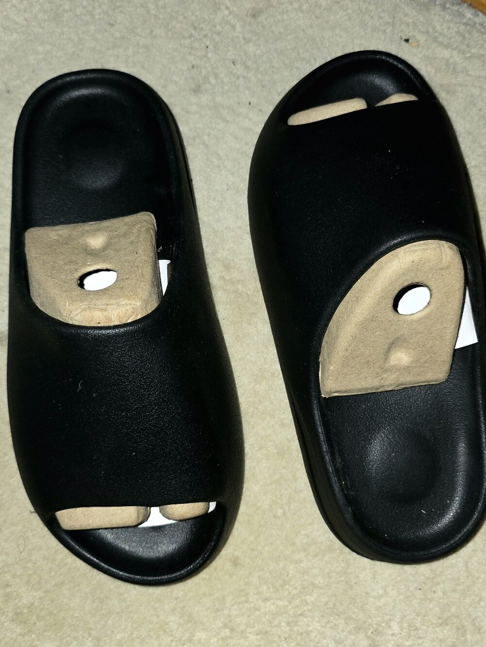 Men's Black Slide Sandals - YS-01 - Picture 2 of 11